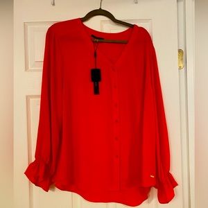 Tahari red blouse NWT